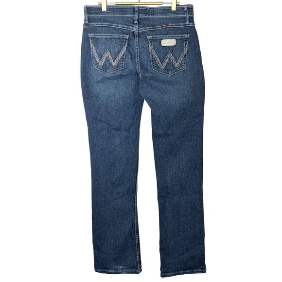Wrangler Q Baby Jeans Womens Size 9/10 X 36 Blue Denim Western Rodeo - Picture 1 of 14